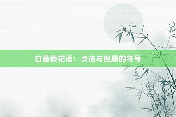 白蔷薇花语：贞洁与但愿的符号