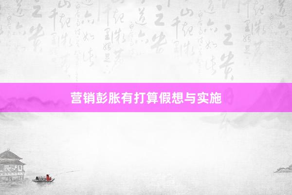 营销彭胀有打算假想与实施
